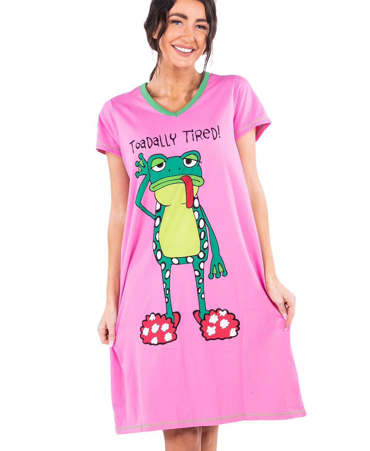 Lazy One Women's Novelty Cotton Nightgown, Cute V-neck Womens Sleep Shirts