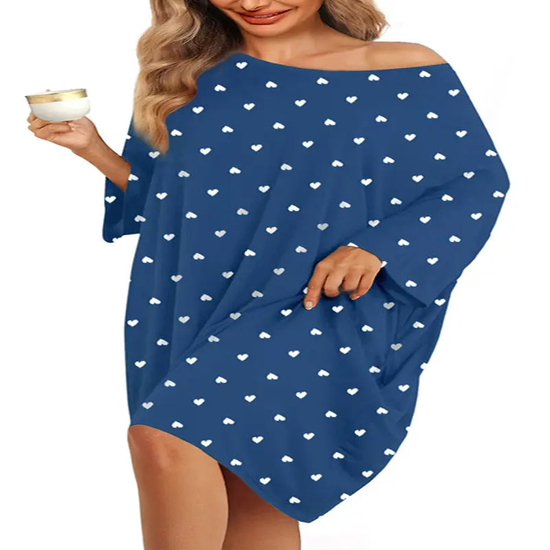 KFUBUO Women's Plus Size Bamboo Viscose Nightgown - Baggy Loose Short-Sleeve Floral Print Sleep Tee with Pocket, Spandex Soft Stretchy Plus Size Clothes, S-5XL Sleepwear Loungewear