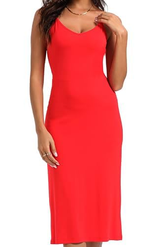 Women's Full Slips Cami Long Spaghetti Strap Under Dress