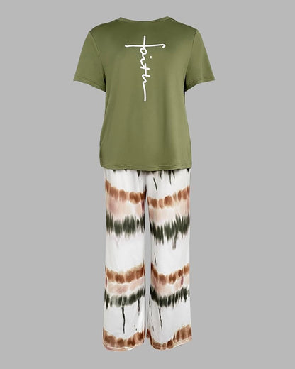 CHICME Pajama Sets for Women 2 Piece Short Sleeve Lounge Pj Sets