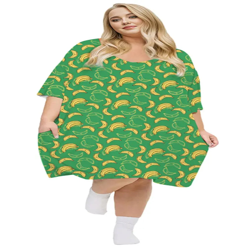 KFUBUO Plus Size Nightgown for Women V-Neck Sleep  Dress Pjs Lounge Short Sleeves Sleepwear With Pocket Fit S-5XL Pajamas Elastic Loungewear Breathable Fabric