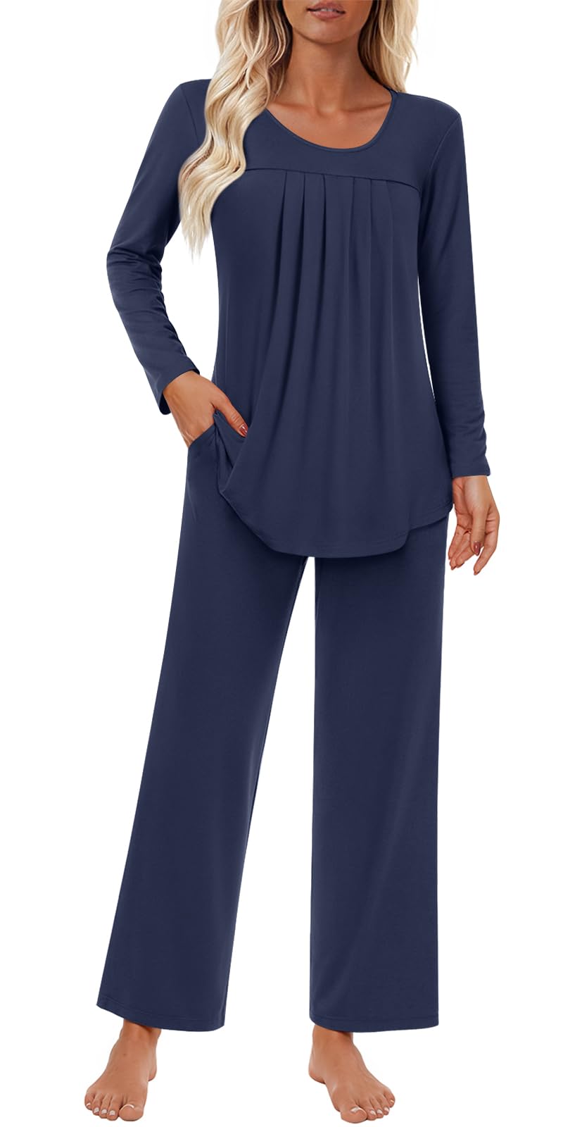Findsweet Pajama Sets Women 2 Piece Long Sleeve Lounge Pj Sets Fall Outfits