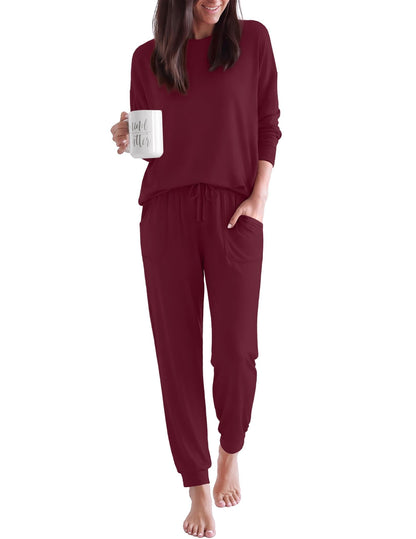 Ekouaer Pajamas for Women Set 2 Piece Long Sleeve Pjs Casual Lounge Sets
