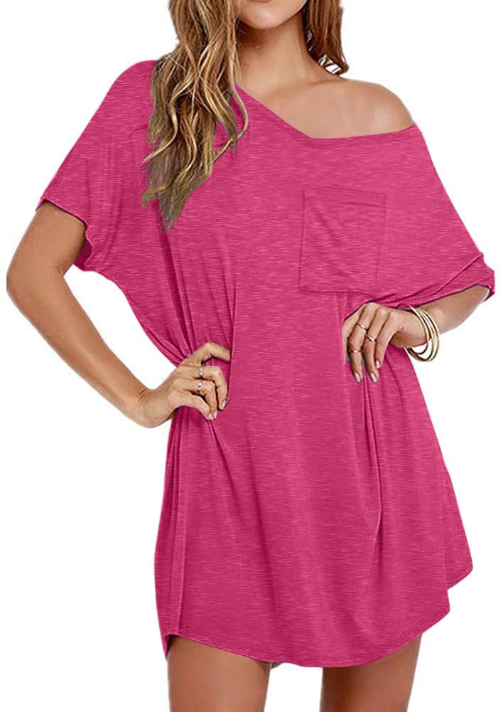 Ekouaer Cotton Nightgowns for Women Oversized Sleep Shirt Tshirt Night Gown