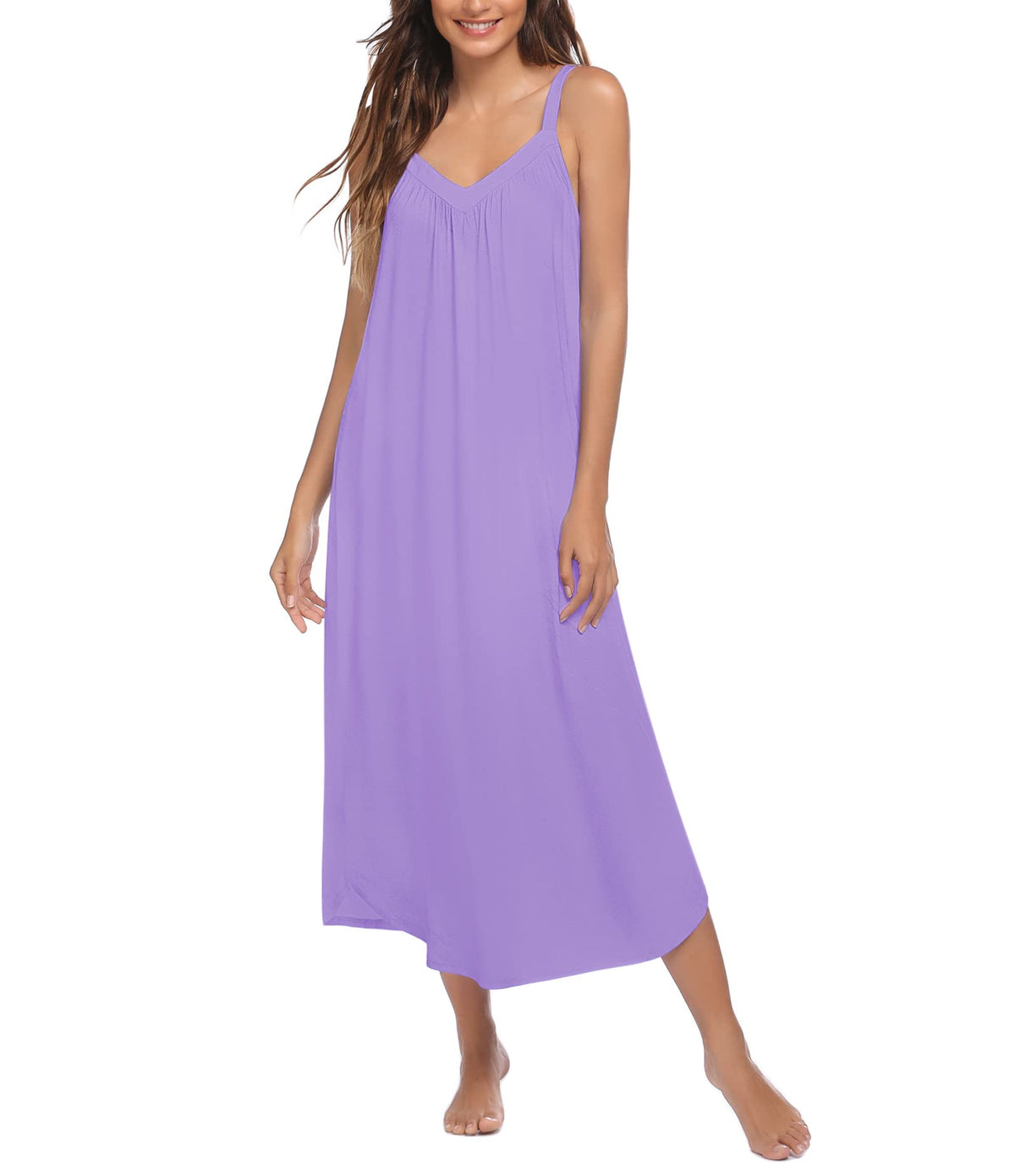 Ekouaer Womens Sleeveless Nightgown Slip Sleep Dress Full Length Loungewear