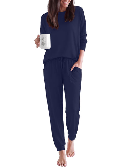 Ekouaer Pajamas for Women Set 2 Piece Long Sleeve Pjs Casual Lounge Sets