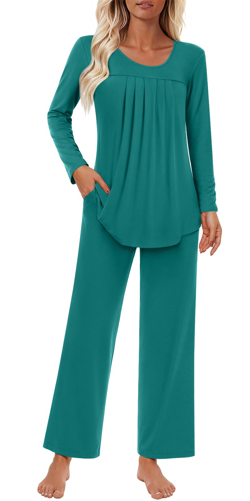 Findsweet Pajama Sets Women 2 Piece Long Sleeve Lounge Pj Sets Fall Outfits