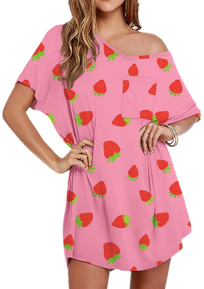 Ekouaer Cotton Nightgowns for Women Oversized Sleep Shirt Tshirt Night Gown