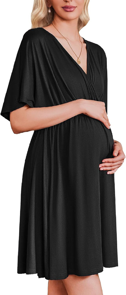 Ekouaer Labor and Delivery Gown Nursing Nightgown Birthing Pajamas Dress