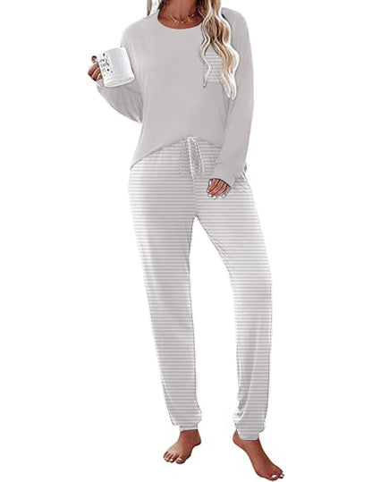 Ekouaer Womens Pajama Sets Long Sleeve Pjs Lounge Sets Joggers with Pockets