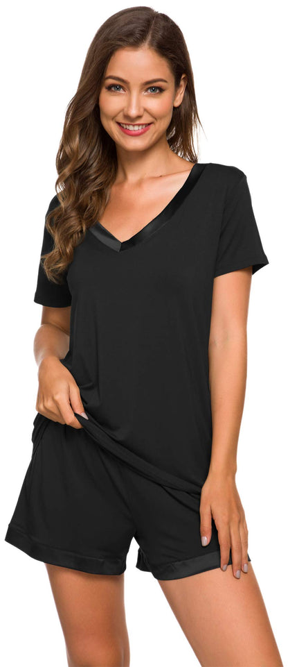 WiWi Bamboo Viscose Womens Pajamas Cooling Sleepwear for Hot Flashes S-4X