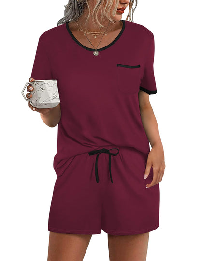 Ekouaer Pajamas for Womens Set 2 Piece Soft Sleepwear, Chest Pocket