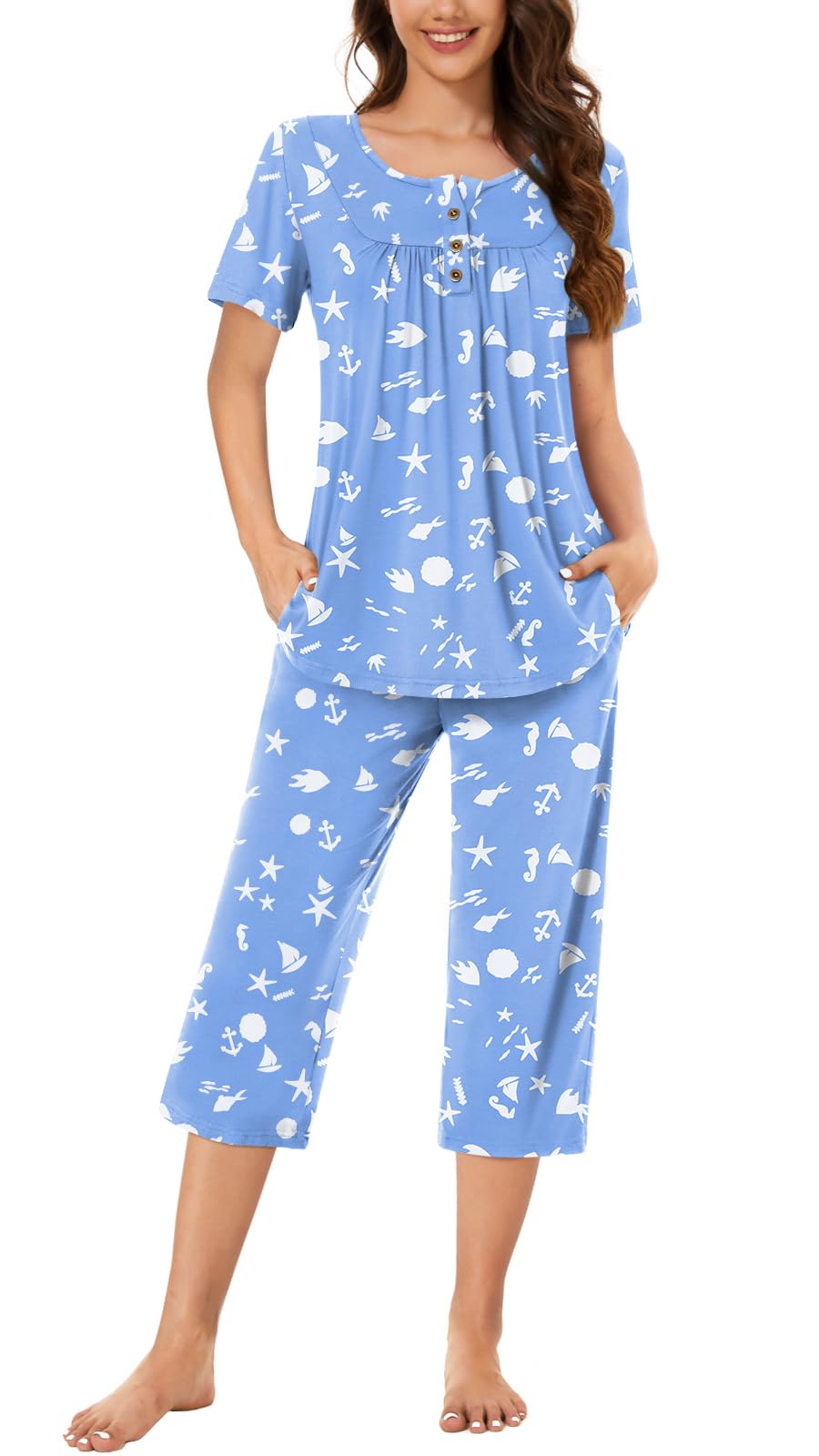 Bestbee Pajamas for Women Set 2 Piece Outfits Soft Sleepwear Ladies Pj Sets