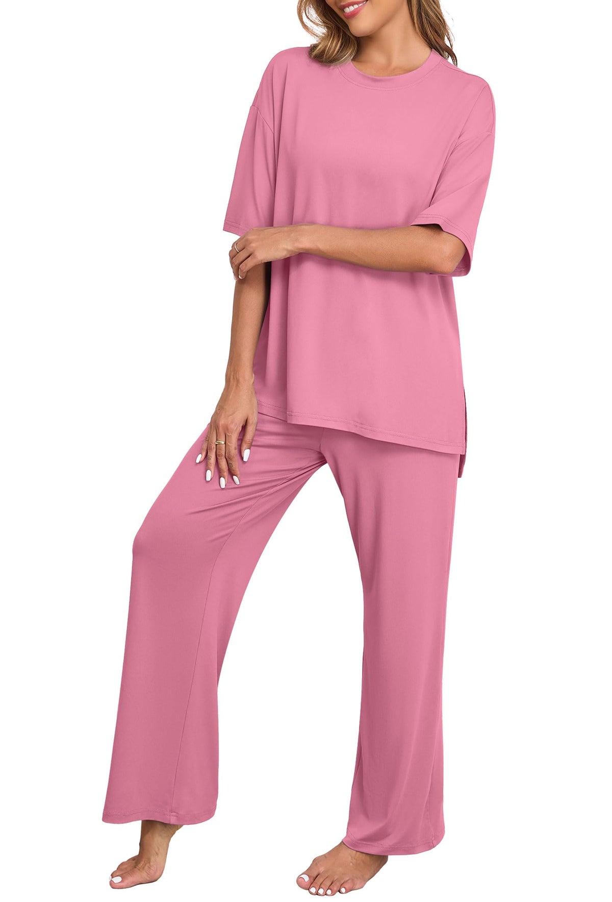 PrinStory Pajamas for Women Soft Pjs Lounge Set S-4XL