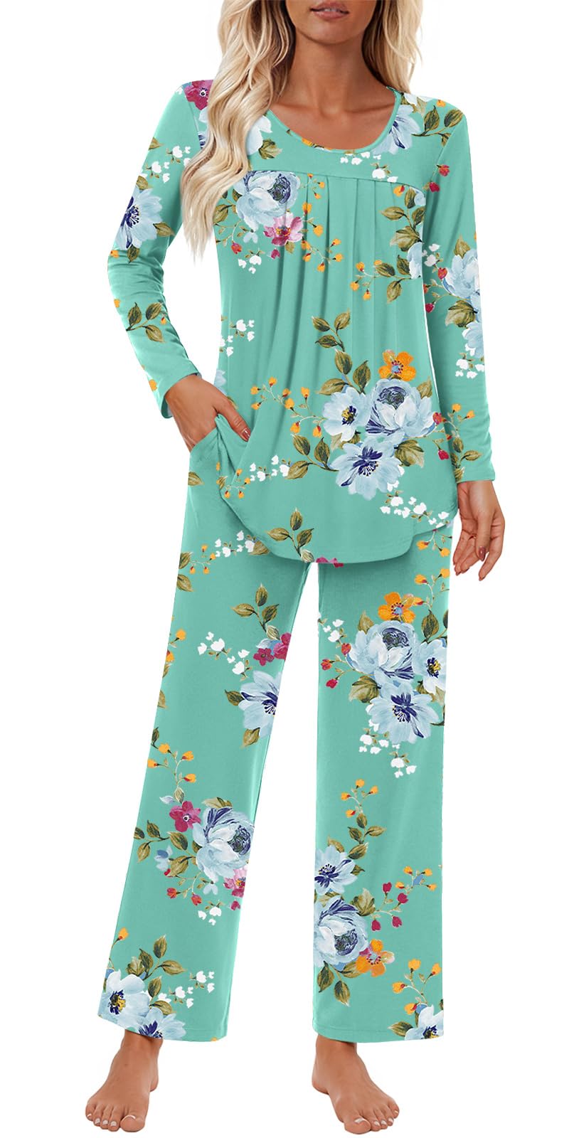 Findsweet Pajama Sets Women 2 Piece Long Sleeve Lounge Pj Sets Fall Outfits