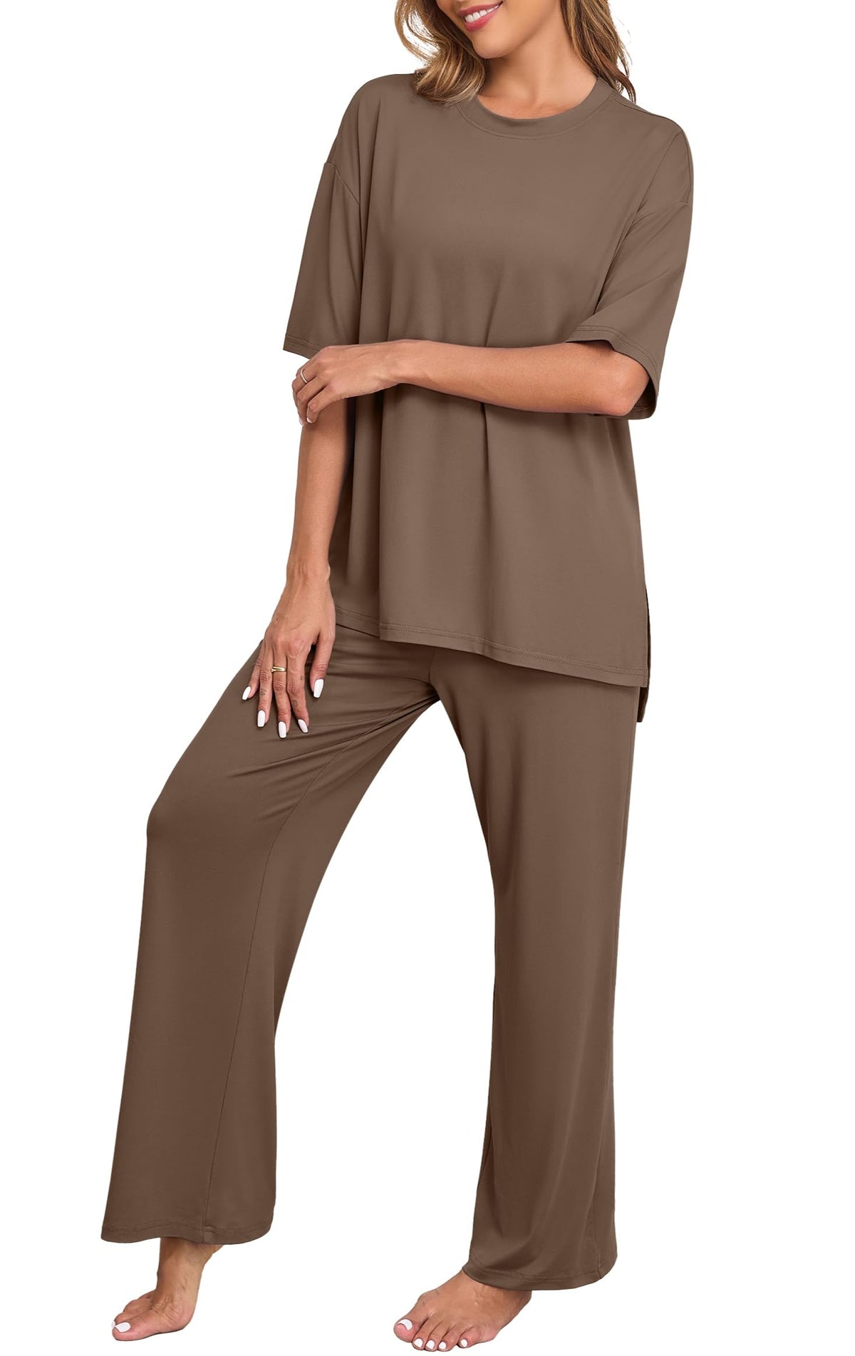 PrinStory Pajamas for Women Soft Pjs Lounge Set S-4XL