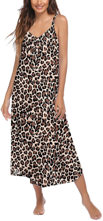Ekouaer Womens Sleeveless Nightgown Slip Sleep Dress Full Length Loungewear
