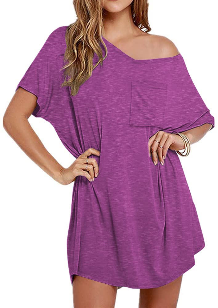Ekouaer Cotton Nightgowns for Women Oversized Sleep Shirt Tshirt Night Gown