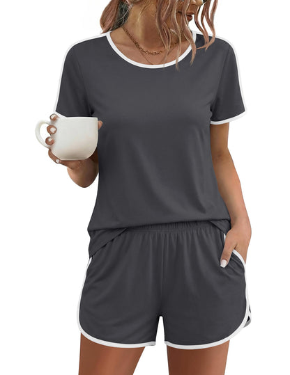 Ekouaer Womens Pajama Sets 2 Piece Soft Sleepwear Summer Lounge Sets S-XXL