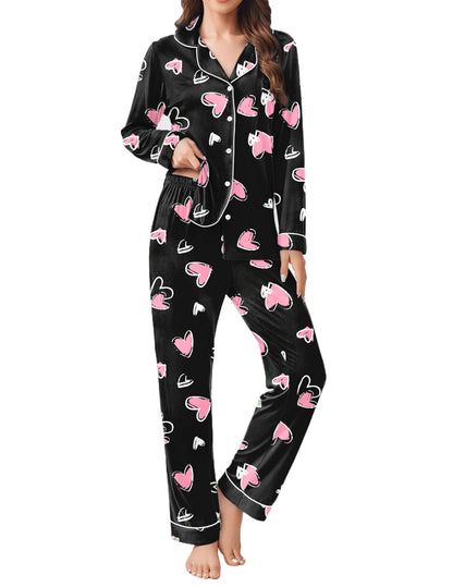 Ekouaer Womens Pajamas Set Button Down Long Sleeve Top & Pants Lounge Sets