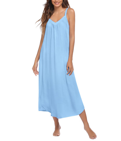 Ekouaer Womens Sleeveless Nightgown Slip Sleep Dress Full Length Loungewear
