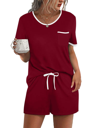 Ekouaer Pajamas for Womens Set 2 Piece Soft Sleepwear, Chest Pocket