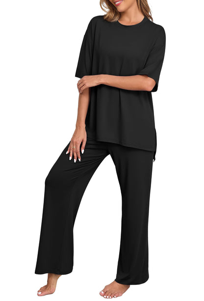 PrinStory Pajamas for Women Soft Pjs Lounge Set S-4XL