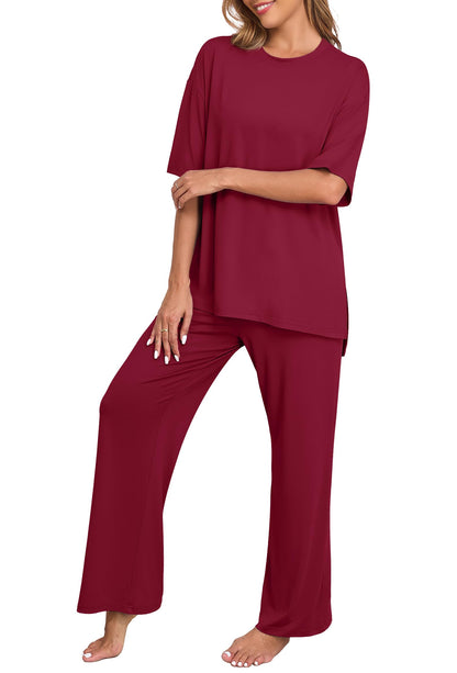 PrinStory Pajamas for Women Soft Pjs Lounge Set S-4XL
