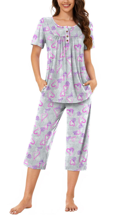 Bestbee Pajamas for Women Set 2 Piece Outfits Soft Sleepwear Ladies Pj Sets