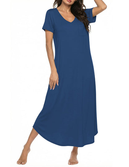 Ekouaer Long Nightgowns for Women Bamboo Viscose Short Sleeve Sleepshirt