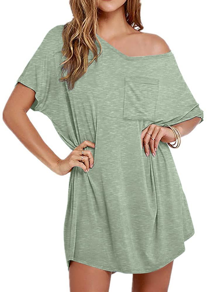 Ekouaer Cotton Nightgowns for Women Oversized Sleep Shirt Tshirt Night Gown