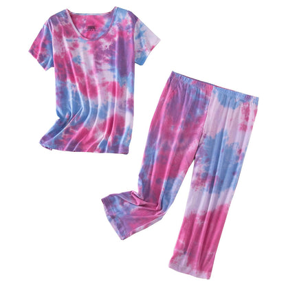 Inadays Womens Pajama Sets Cotton Short Sleeve Top With Capri Pants Pjs