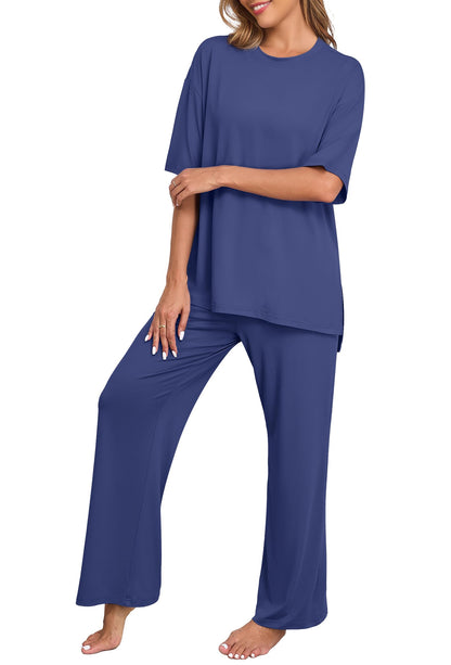 PrinStory Pajamas for Women Soft Pjs Lounge Set S-4XL