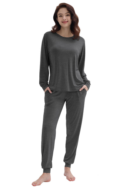 Joyaria Bamboo Viscose Pajamas Women Soft Long Sleeve Cooling Jogger Pants
