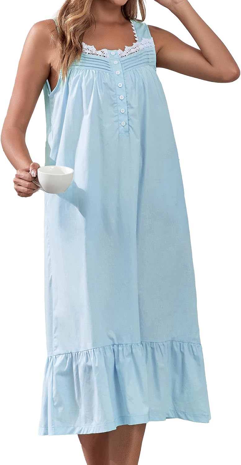 Viakeo 100% Cotton Nightgown for Women