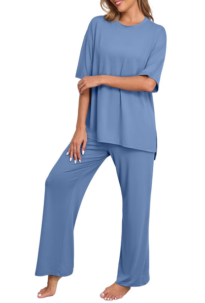 PrinStory Pajamas for Women Soft Pjs Lounge Set S-4XL