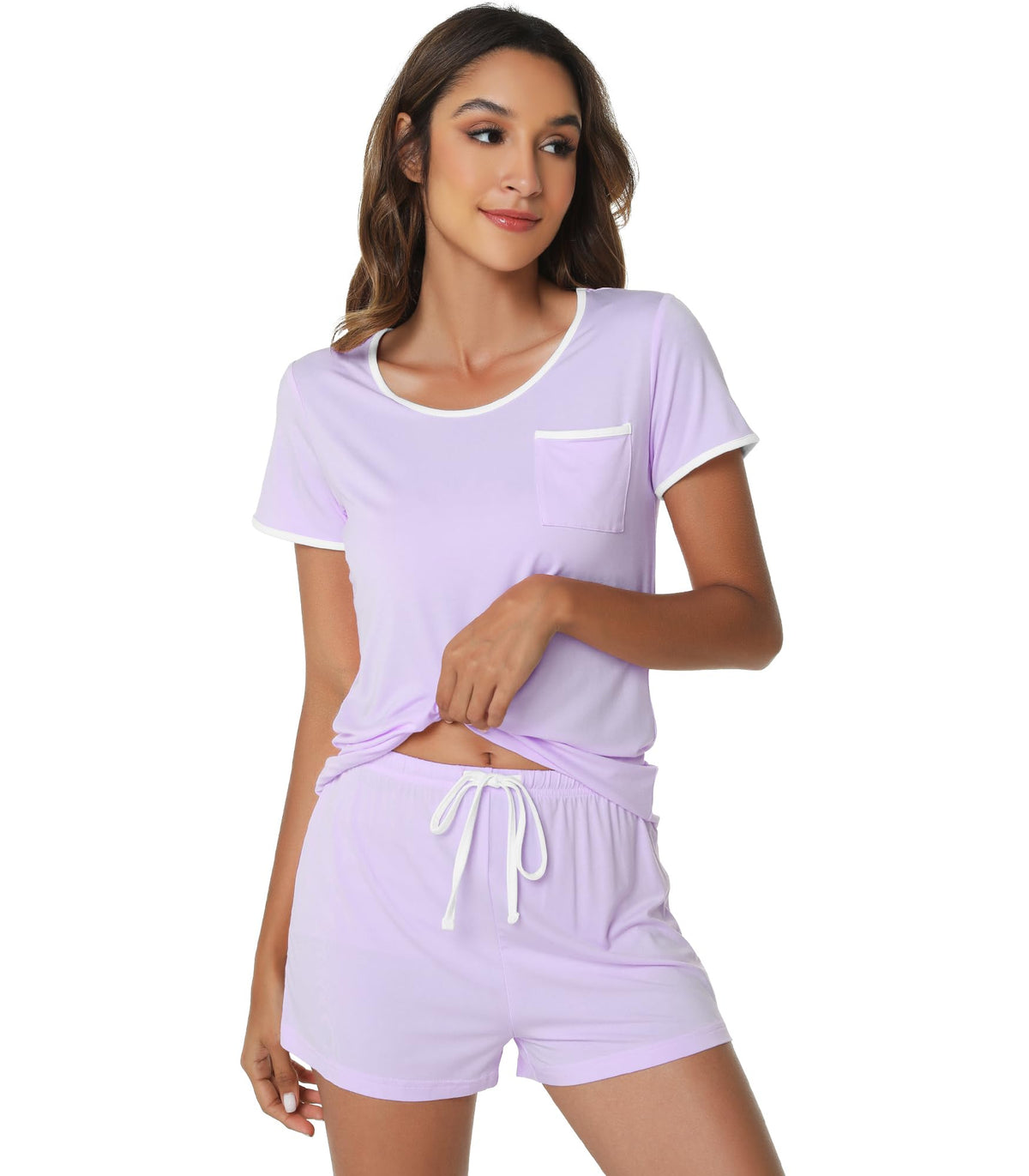WiWi Bamboo Viscose Womens Pajamas Cooling Sleepwear for Hot Flashes S-4X