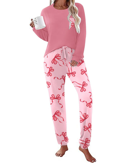 Ekouaer Womens Pajama Sets Long Sleeve Pjs Lounge Sets Joggers with Pockets
