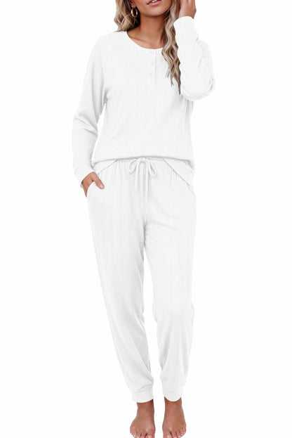Ekouaer Pajamas Womens 2 Piece Long Sleeve Top and Jogger Pants Lounge Set