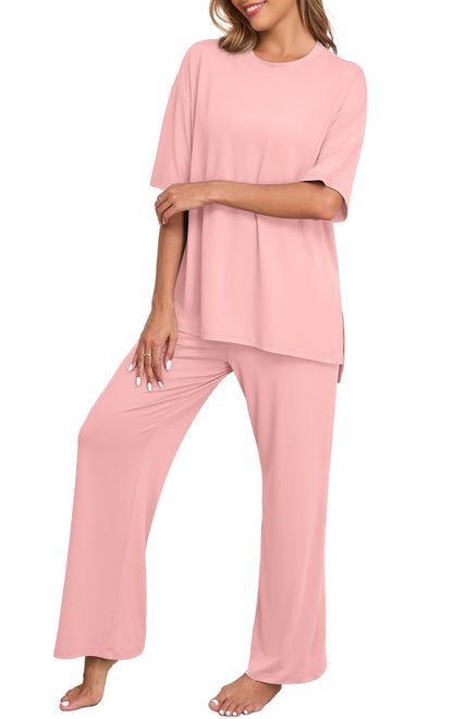 PrinStory Pajamas for Women Soft Pjs Lounge Set S-4XL