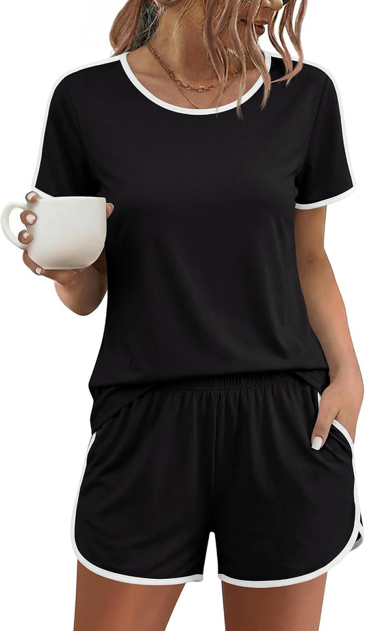 Ekouaer Womens Pajama Sets 2 Piece Soft Sleepwear Summer Lounge Sets S-XXL