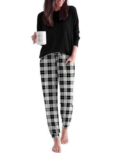 Ekouaer Pajamas for Women Set 2 Piece Long Sleeve Pjs Casual Lounge Sets