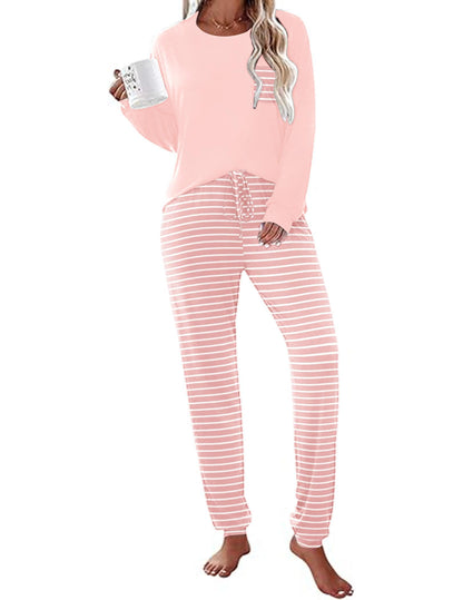Ekouaer Womens Pajama Sets Long Sleeve Pjs Lounge Sets Joggers with Pockets