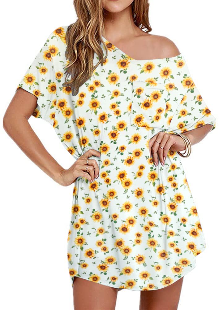 Ekouaer Cotton Nightgowns for Women Oversized Sleep Shirt Tshirt Night Gown