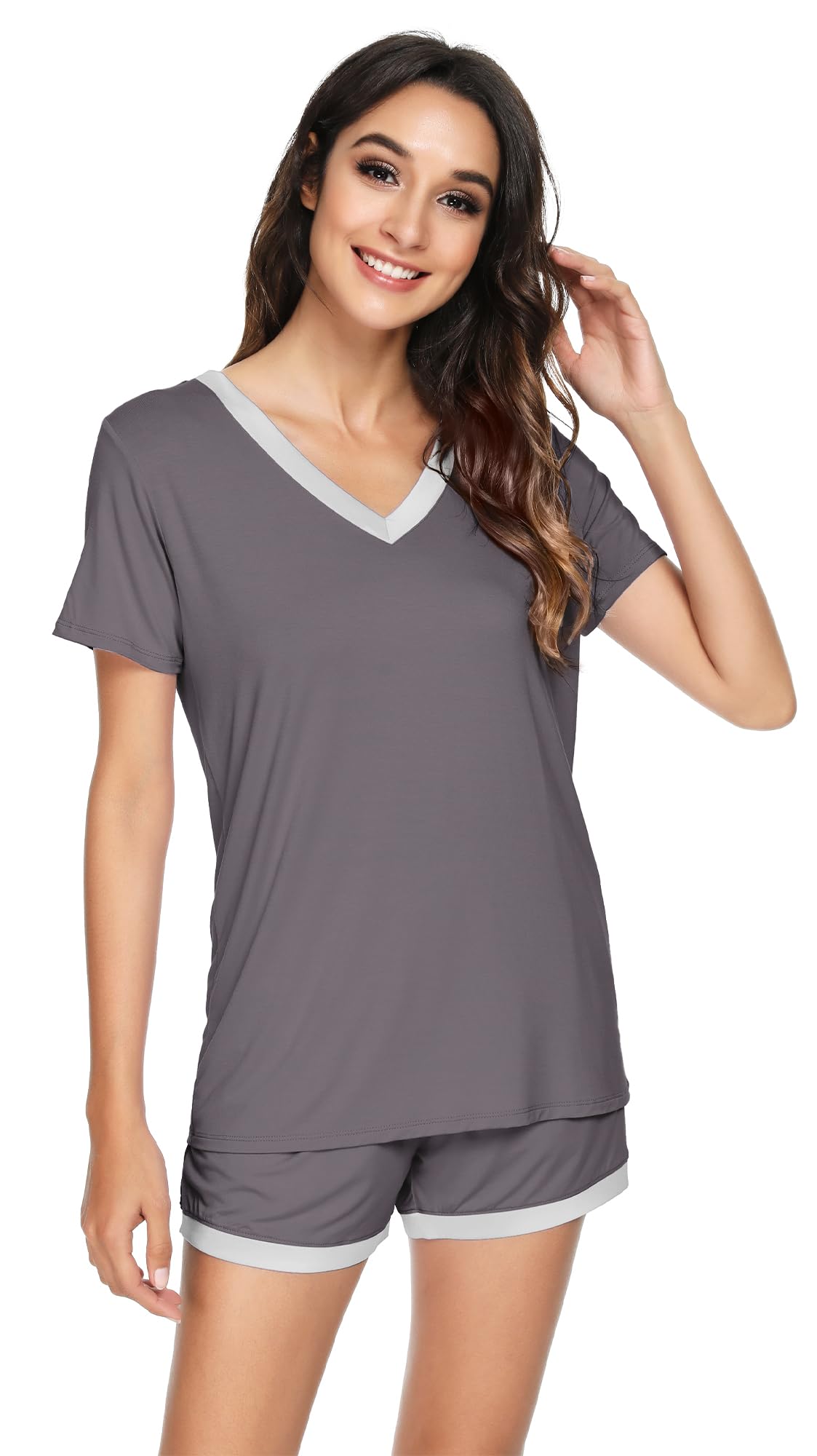 WiWi Bamboo Viscose Womens Pajamas Cooling Sleepwear for Hot Flashes S-4X