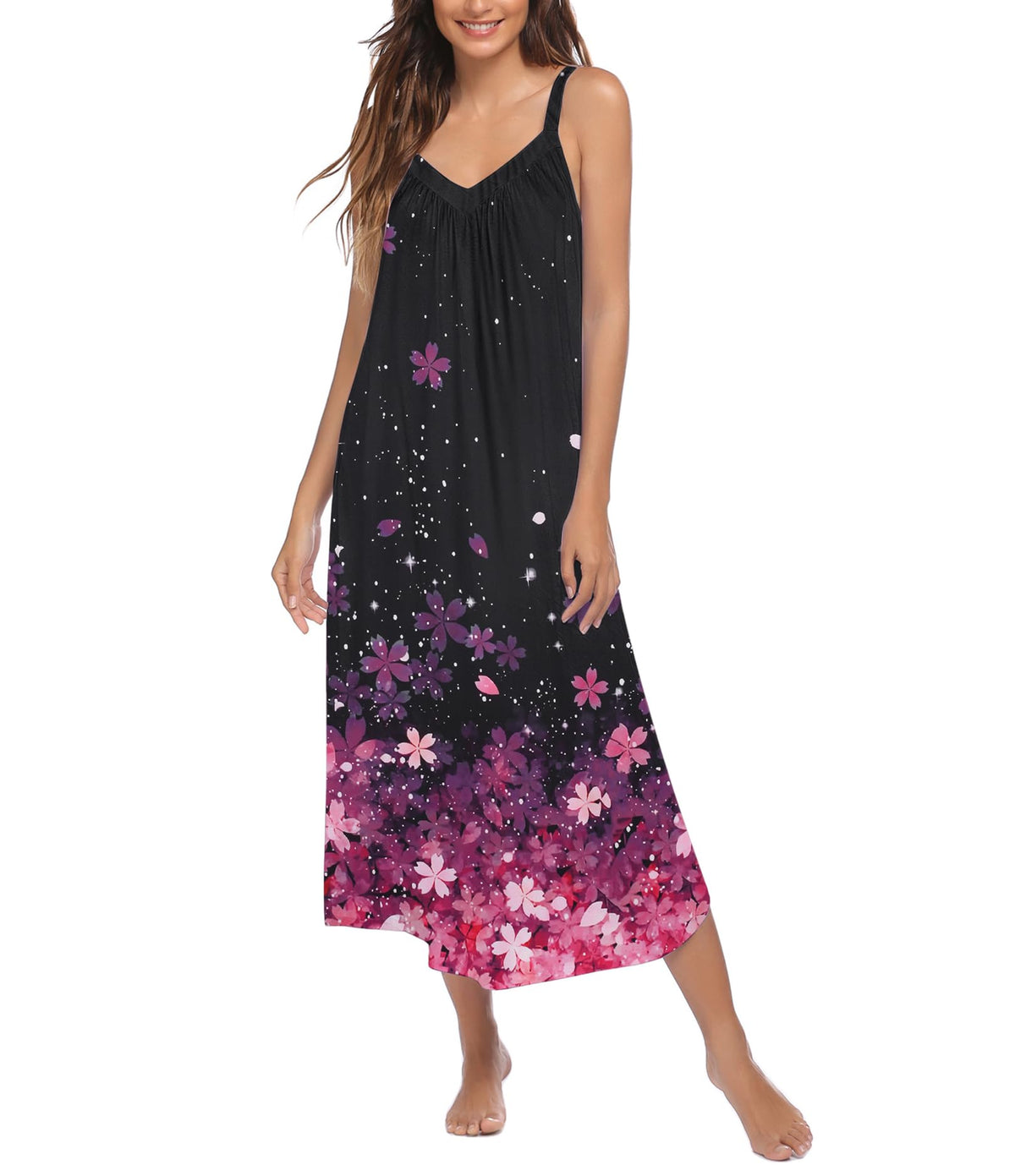 Ekouaer Womens Sleeveless Nightgown Slip Sleep Dress Full Length Loungewear