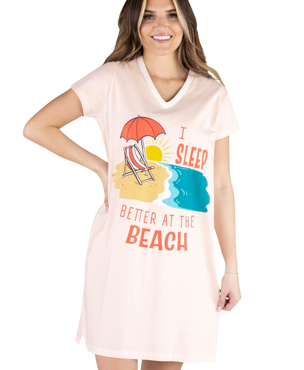 Lazy One Women's Novelty Cotton Nightgown, Cute V-neck Womens Sleep Shirts