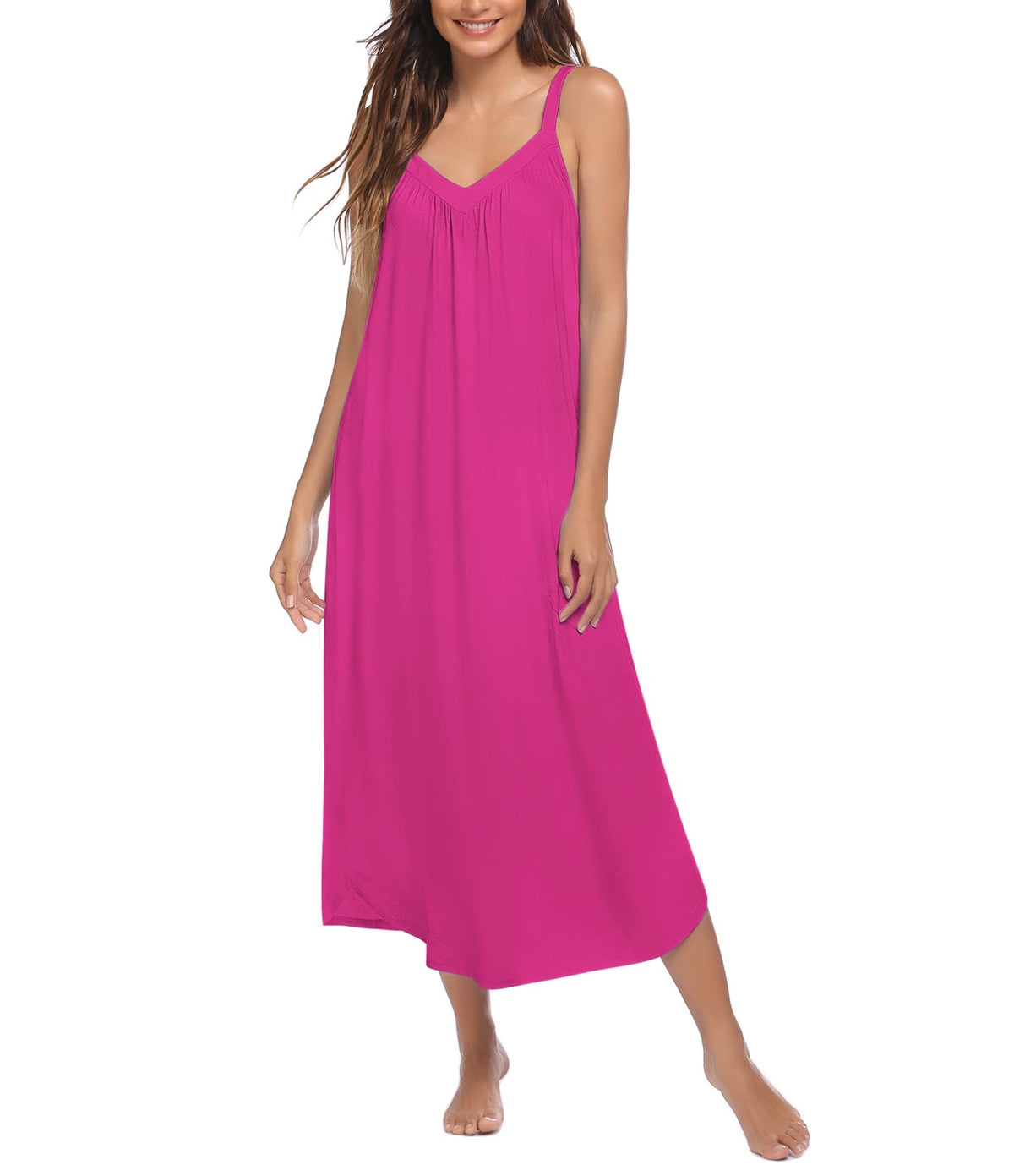 Ekouaer Womens Sleeveless Nightgown Slip Sleep Dress Full Length Loungewear
