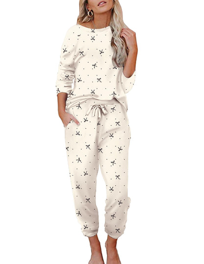 Ekouaer Womens Pajamas Set Long Sleeve Loungewear Soft Joggers with Pockets