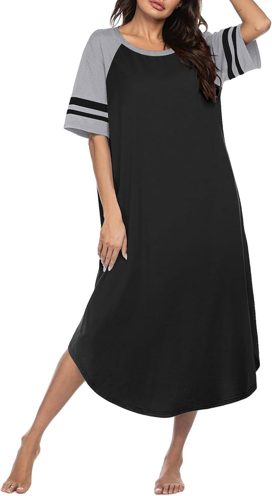 Ekouaer Nightgowns for Women Cotton Long Night Gowns Plus Size Moo Moos